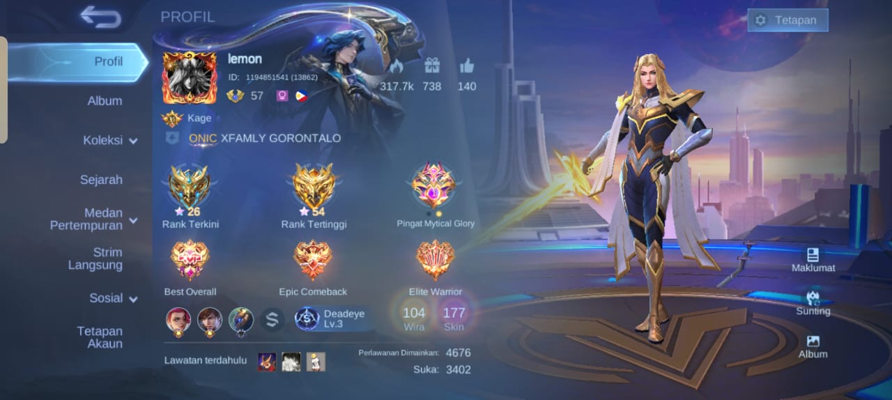 Account screenshot
